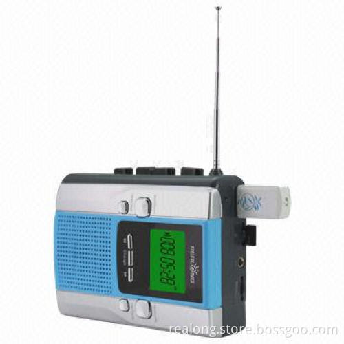 Walkman cassette player with telescopic antenna